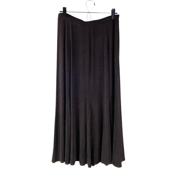 Chico's Travelers Dark Brown A-Line Midi Skirt Size L Slinky - Picture 4 of 7